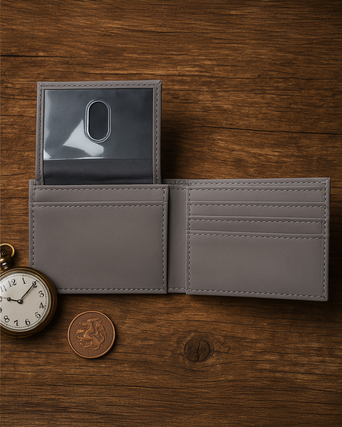 Bifold Men’s Wallet 115×90 mm – RFID (grey-black)