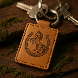 Classic PU Leather Keychain – 45×68 mm