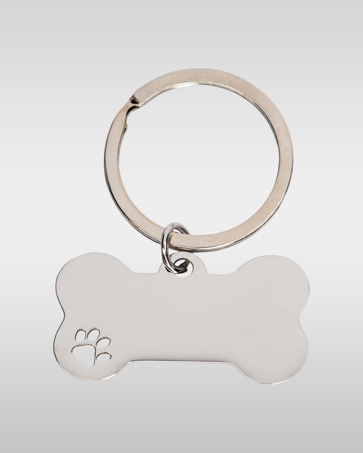 Bone Dog Tag with keyring – Stainless Steel, Size 40×20 mm - Image 3