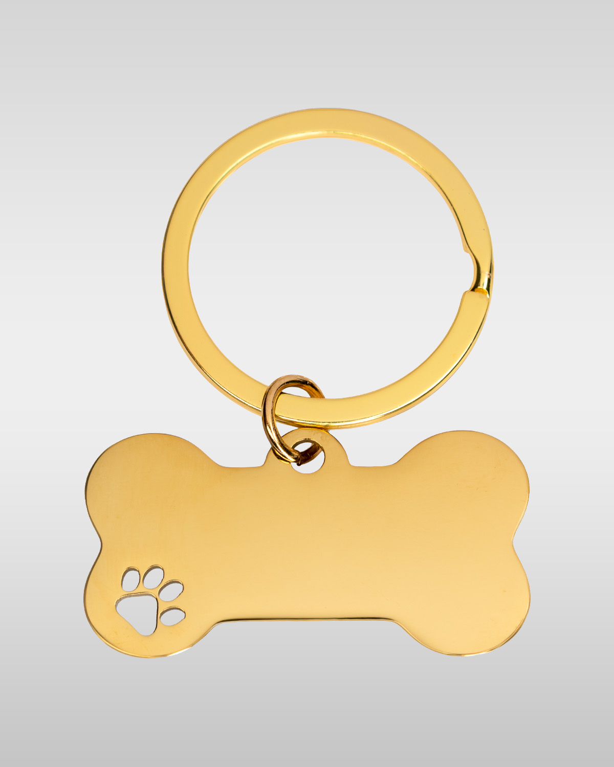 Bone Dog Tag with keyring – Stainless Steel, Size 40×20 mm - Image 4