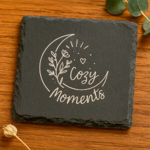 Slate Coaster – Single Piece – 10×10 cm