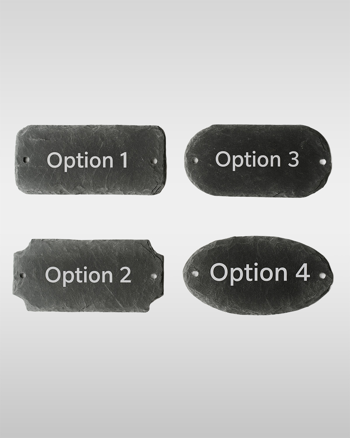 Personalized Natural Slate Door Sign – 120×55 mm – 4 Shapes – With or Without Holes - Image 2