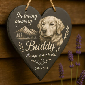 Slate heart plaque