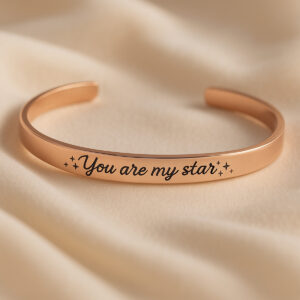 Rosé Gold Cuff Bracelet – Stainless Steel