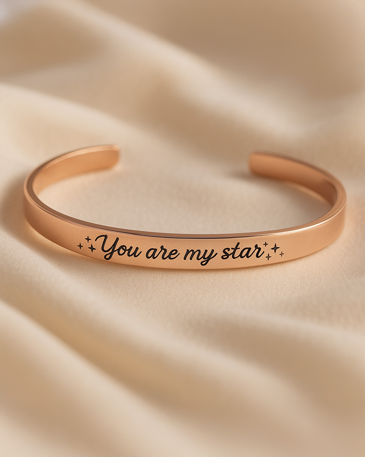 Rosé Gold Cuff Bracelet – Stainless Steel