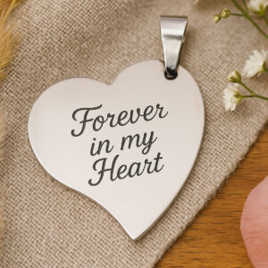 Silver Heart Pendant - Stainless Steel