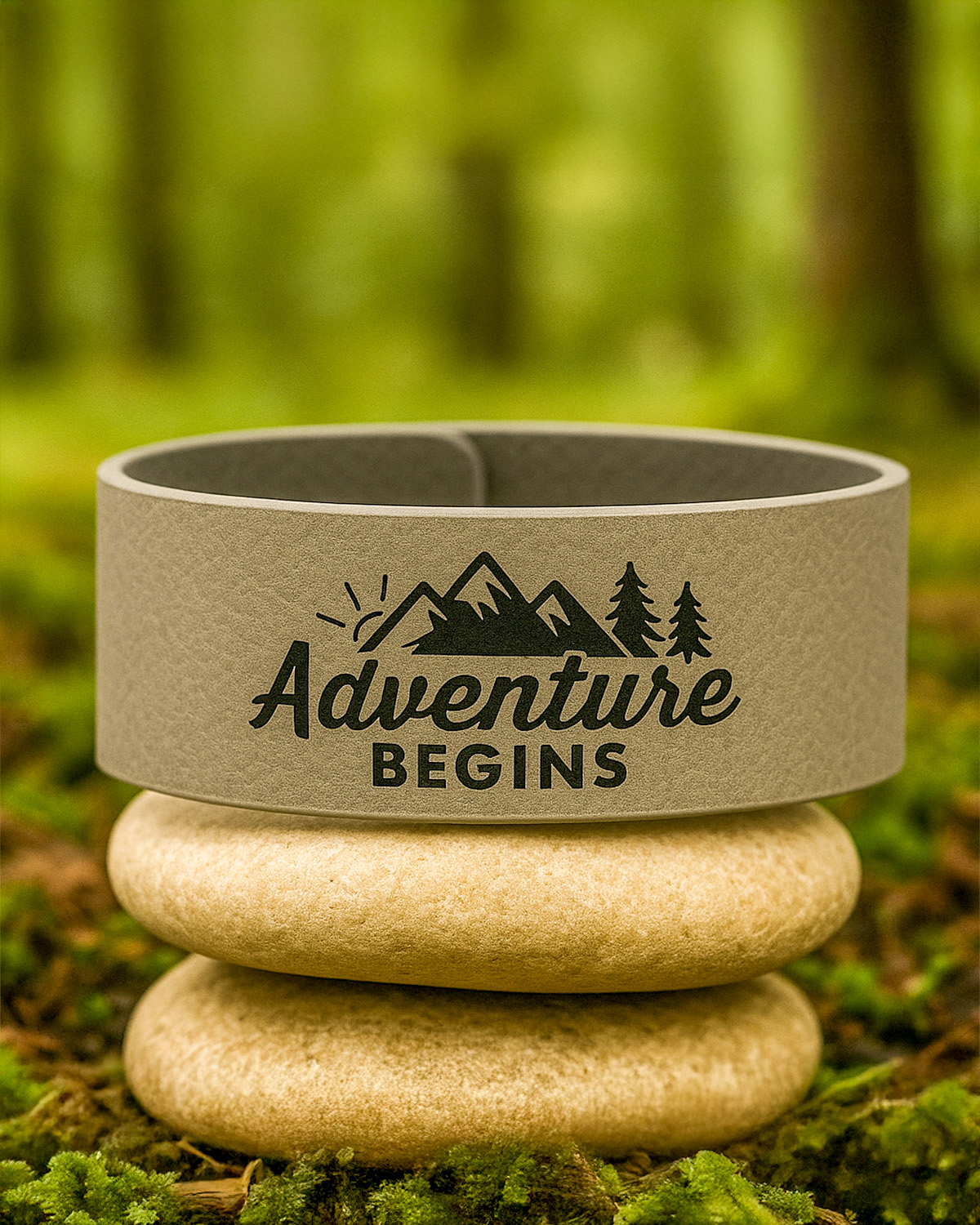 PU Leather Bracelet – Grey to Black