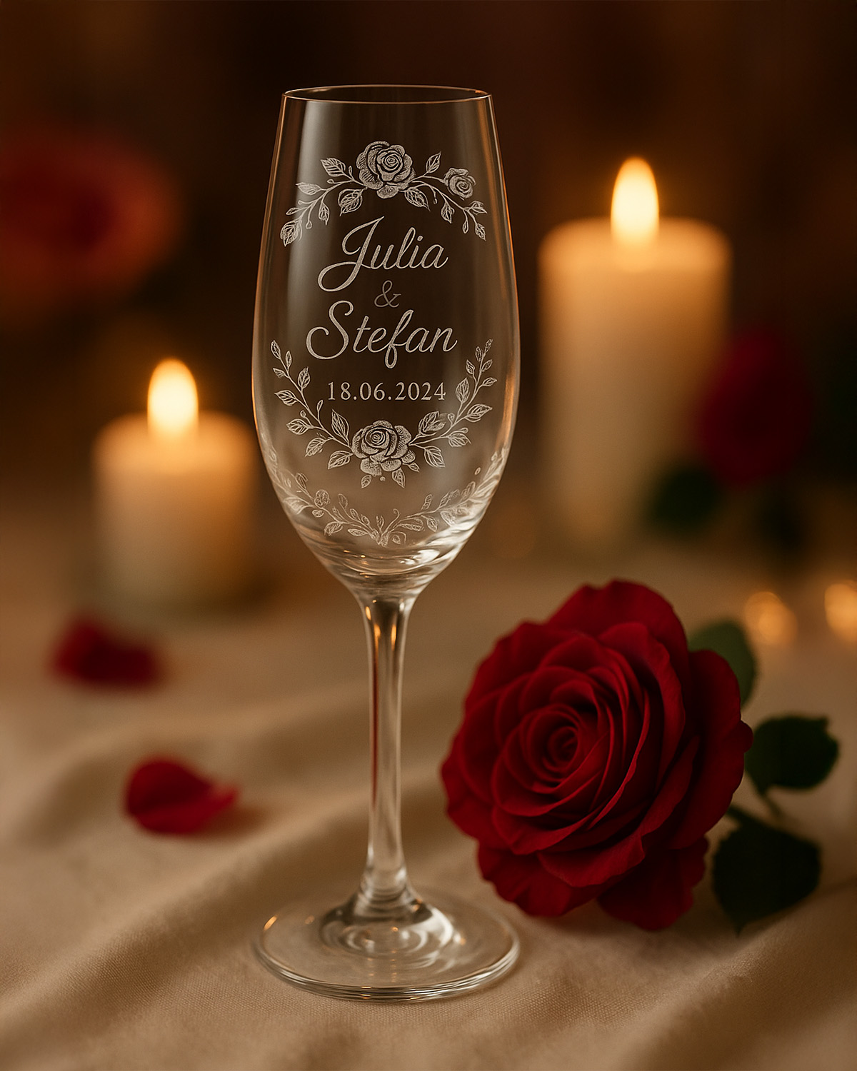 Champagne Glasses – 22 cl Crystal Elegance (Single or Set of 6)